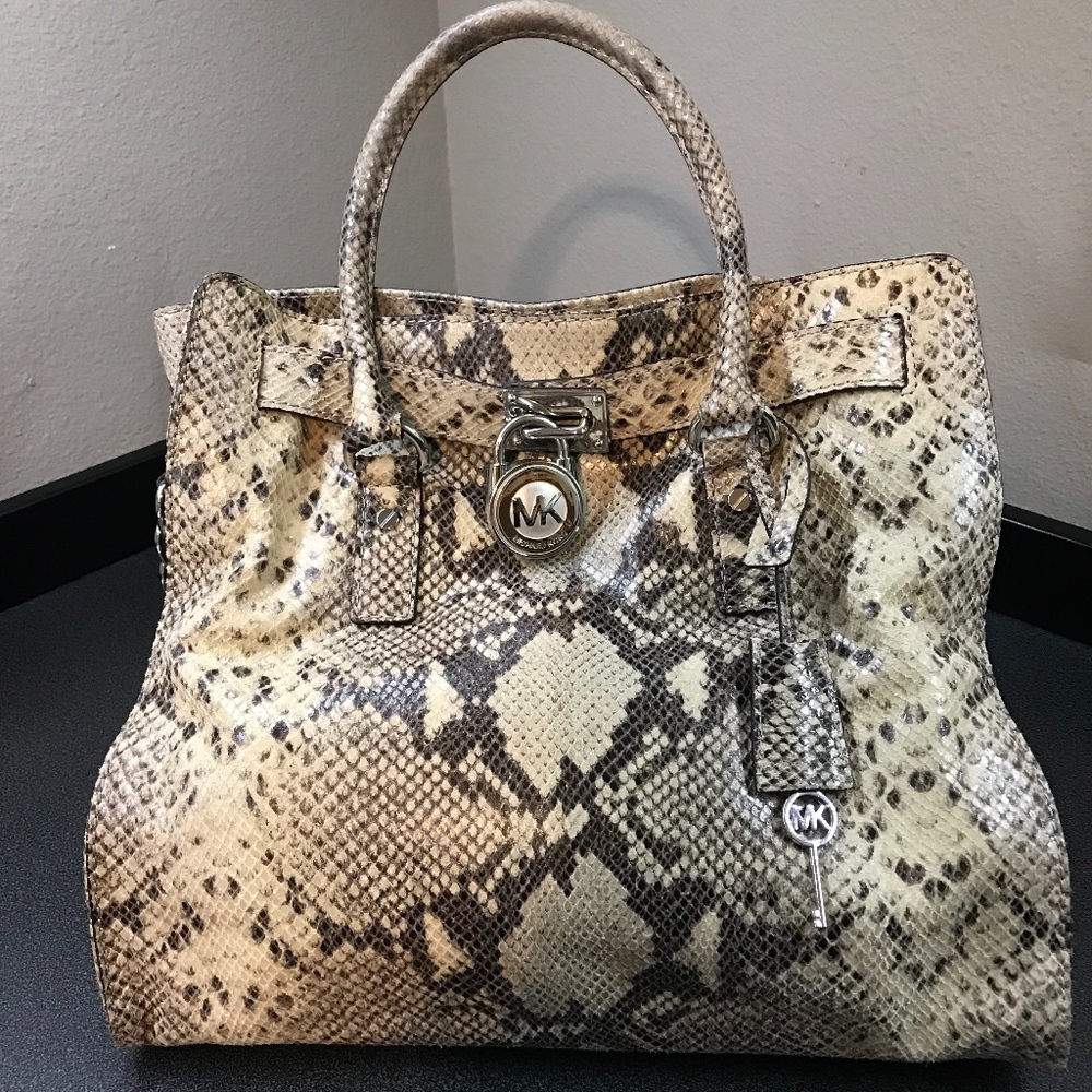 Michael Kors Hamilton Python Embossed Large Bag